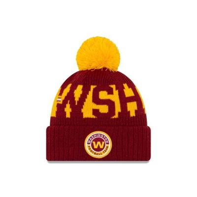 Red Washington Football Team Hat - New Era NFL Cold Weather Sport Knit Beanie USA4031682